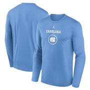 UNC Jordan Brand Courtside Dri-Fit Practice Long Sleeve Tee